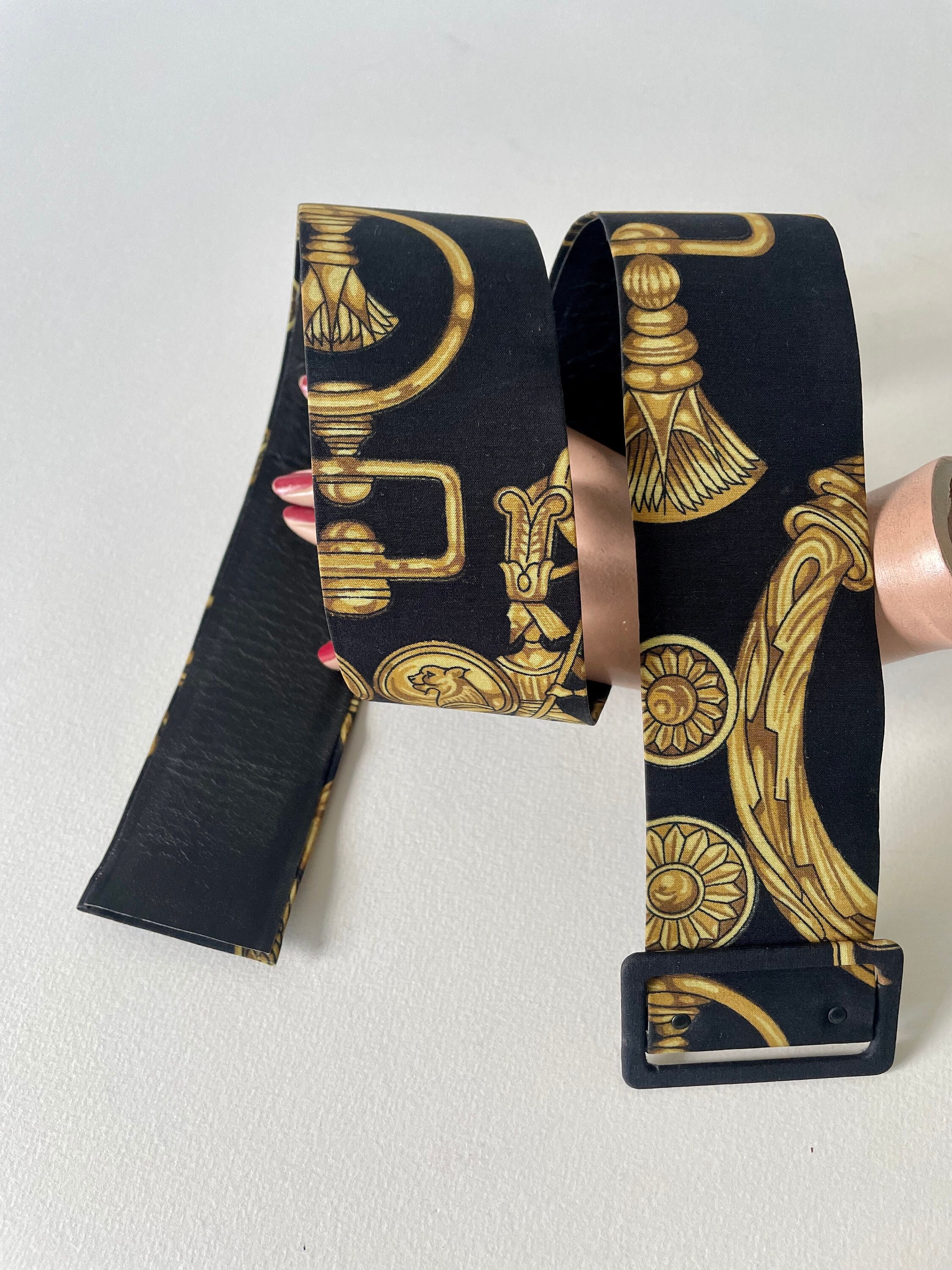 Mood Gold and Black Silk Versace Fabric 1 yard 55” Wide