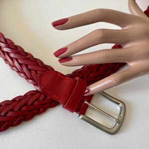 80s Red Woven Braid Belt - Etsy Canada