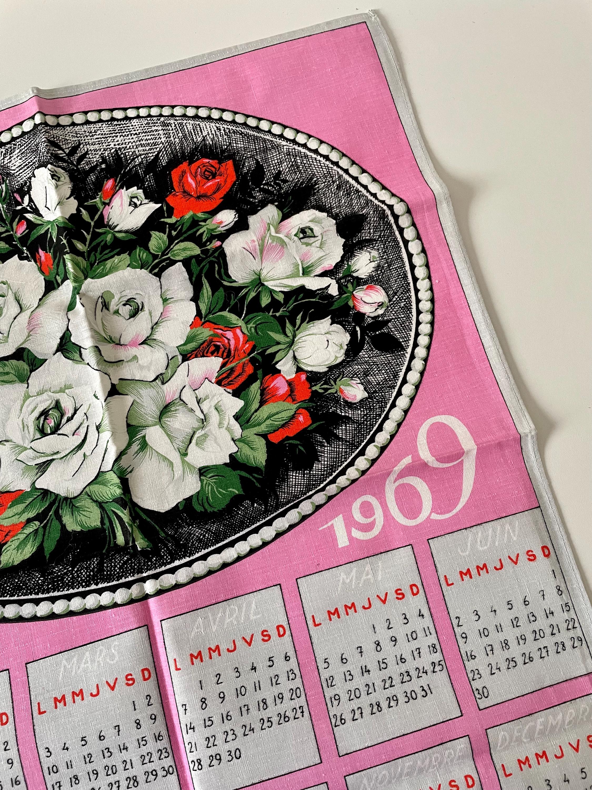 1968 Vintage Fabric Calendar - Etsy Australia