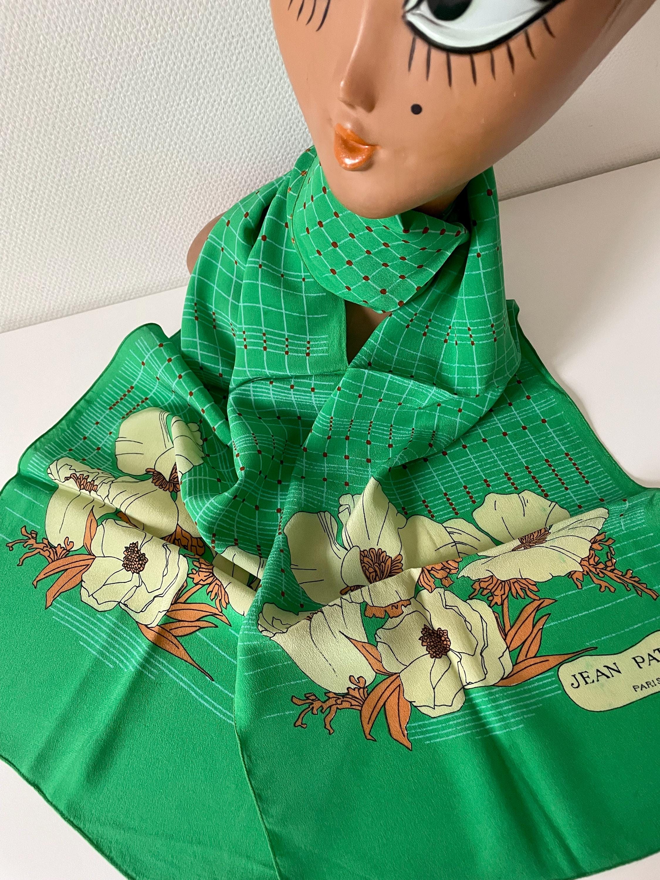 JEAN PATOU vintage フランス製 シルクスカーフ 1960s JEAN PATOU SCARF From Paris, Haute Couture Mid Century