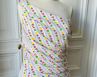 Vintage Celine Silk fabric dress - hand made - one shoulder dress one of a kind