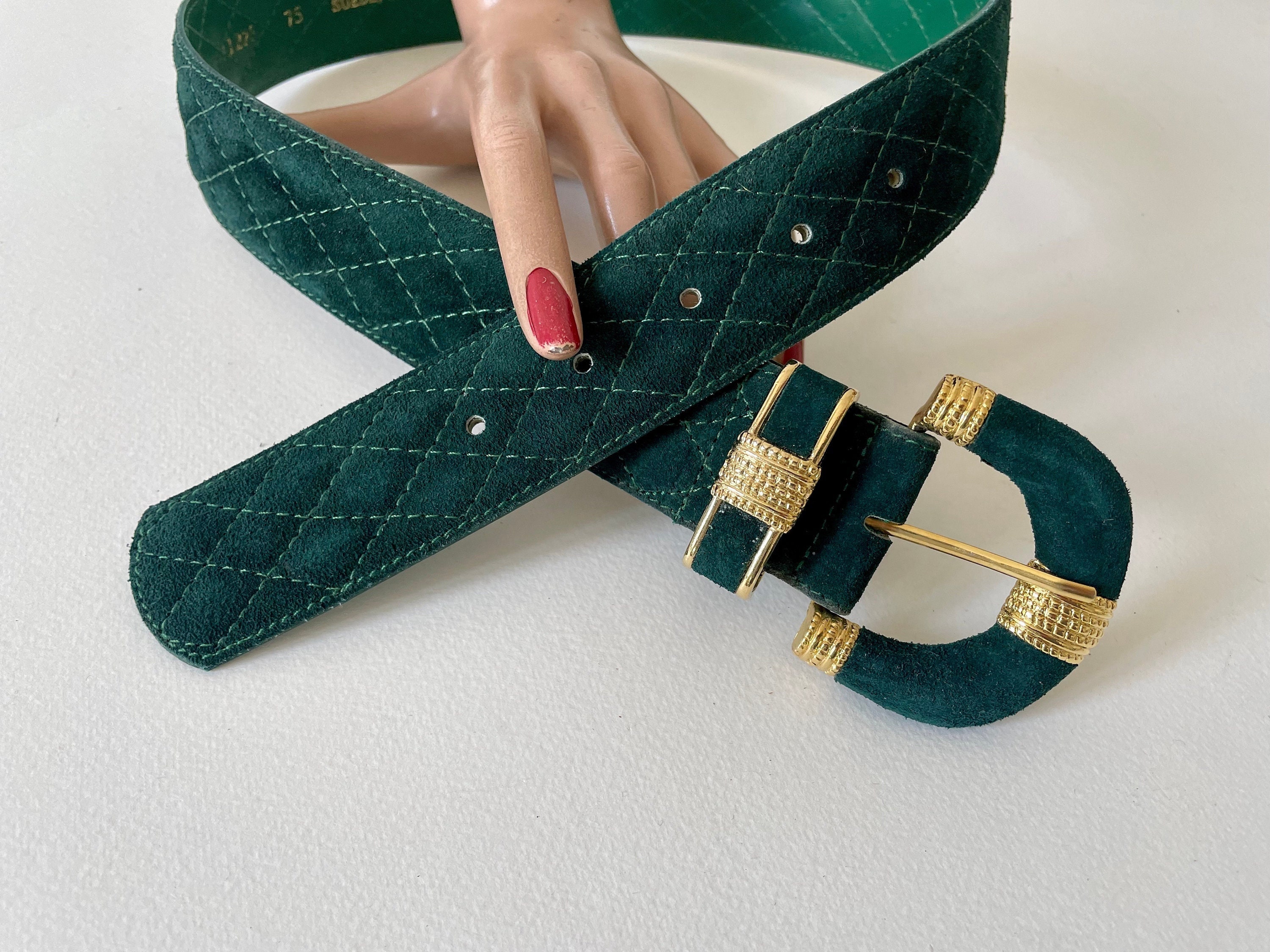 Green Suede Belt Buy Emerald Green Suede Belt Genuine Leather  main image 2