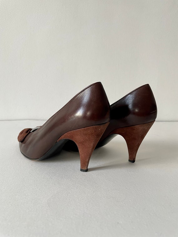 Vintage French Christian Dior Shoes suede bows . … - image 4