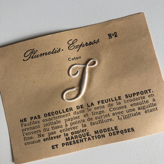Antique French Embroidery Monograms Letter I Vintage Linen Etsy