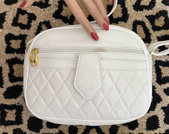 Sac Fourre-Tout Toile Vintage Années 80 - Ocean City NJ, Blanc Vieilli, Taille Moyenne