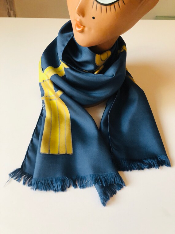Navy Scarf french-Dark Blue Plain-silky tie neck polyester-formal-Uniform ❤ * Navy Scarf french-Dark Blue Plain-silky tie neck polyester-formal-Uniform ❤ *