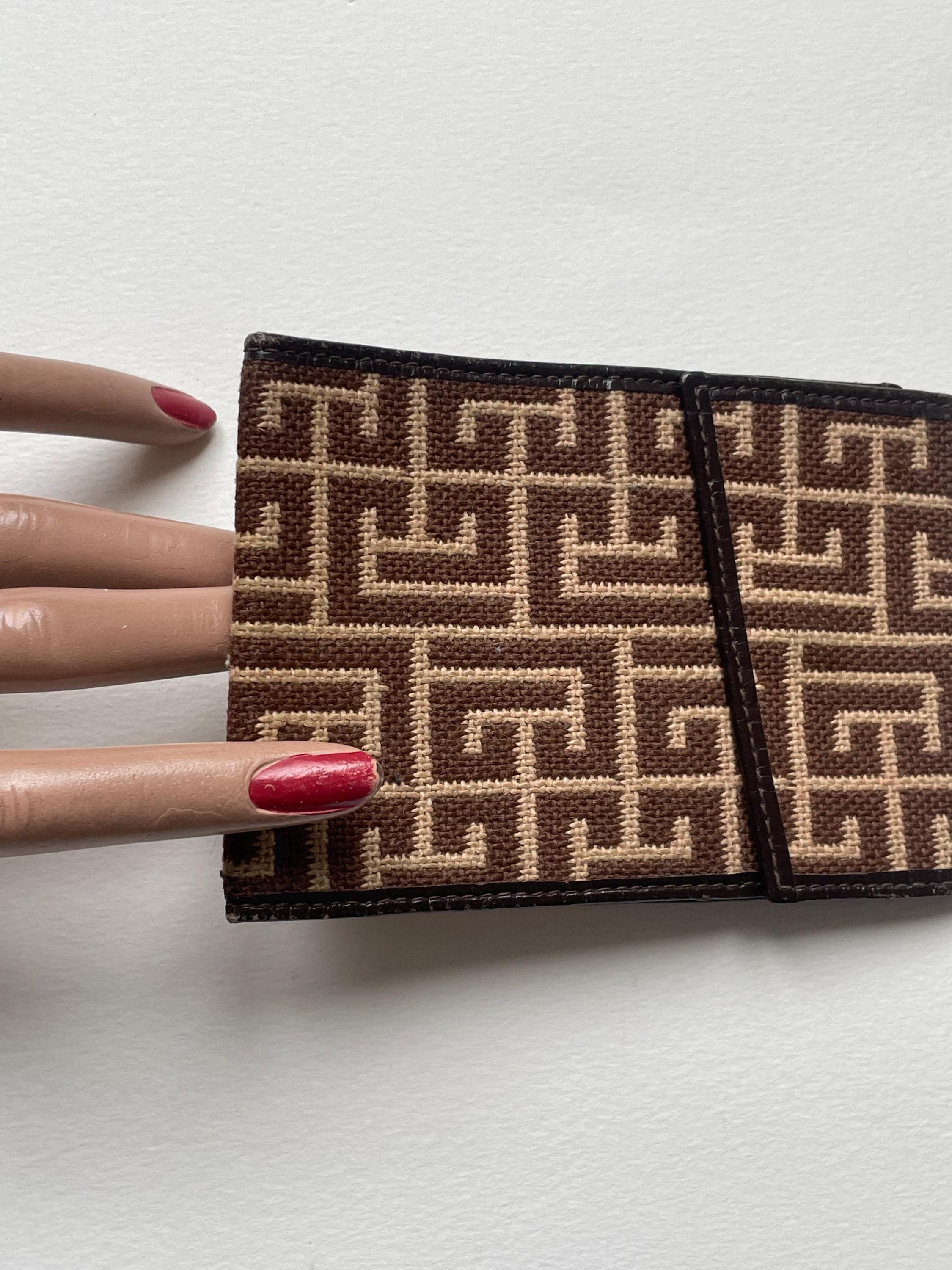 Vintage 70s Pierre Balmain Checkbook Cover Wallet Brown Monogram