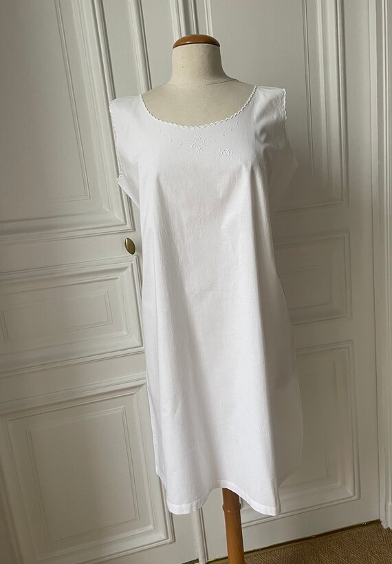 Vintage French lingerie hand made  cotton dress  … - image 3