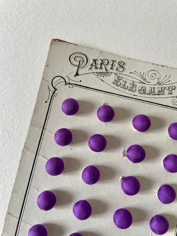 French Vintage PURPLE color  buttons set of 36  P… - image 3
