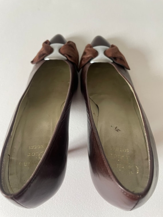 Vintage French Christian Dior Shoes suede bows . … - image 10