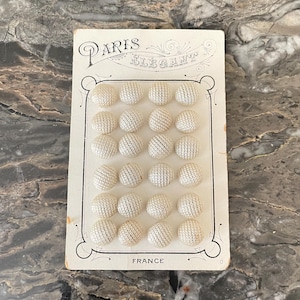 French Vintage beige color  buttons set of 24  Paris Elegant Made in France Antique shop supply