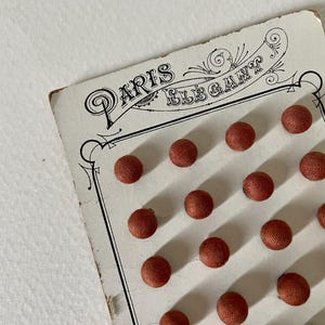 French Vintage MOKA color  buttons set of 36  Paris Elegant Made in France Antique shop supply