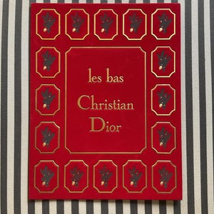 Vintage Christian Dior shop Display stocking Lingerie Paris  1960s red velvet and gold- Dior collectible