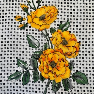 Vintage Handkerchief  roses flower Shabby chic NOS
