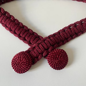 Ceinture tressée vintage  passementerie bordeaux