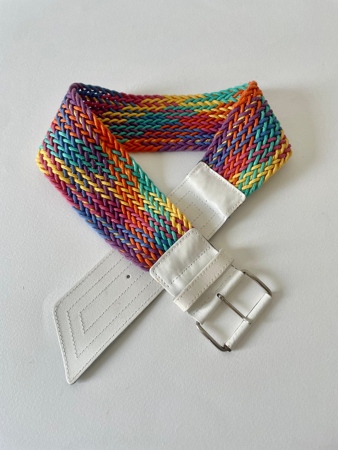 Ceinture Blanche en Cuir Véritable Années 50 main image 1
