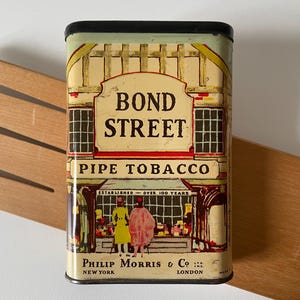 Vintage 30s Bond Street Pipe Tobacco- Pocket Tin- Philip Morris