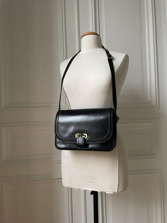 B063【美品】CELLERINI★レザー ショルダーバッグ ブラック Vintage Cellerini Bag Italy Firenze Black Leather Gold Clasp - Etsy