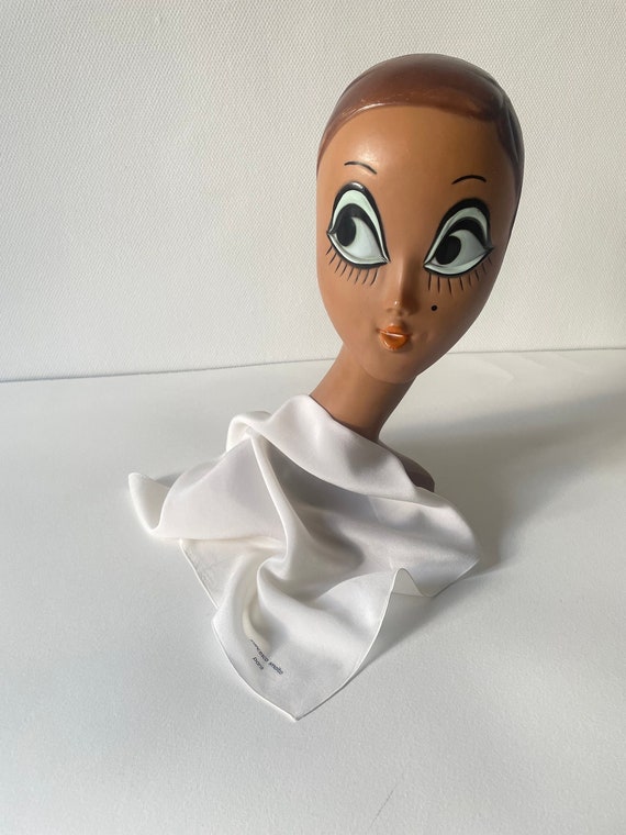 Foulard Vintage En Soie – Pochette Ou Ascot, Couleur Bleu, Occasion