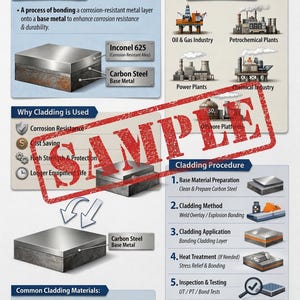 Cladding Material Engineering Guide Poster | Metal Bonding Process Infographic | Industrial Fabrication Reference | A4 Digital Tech Art