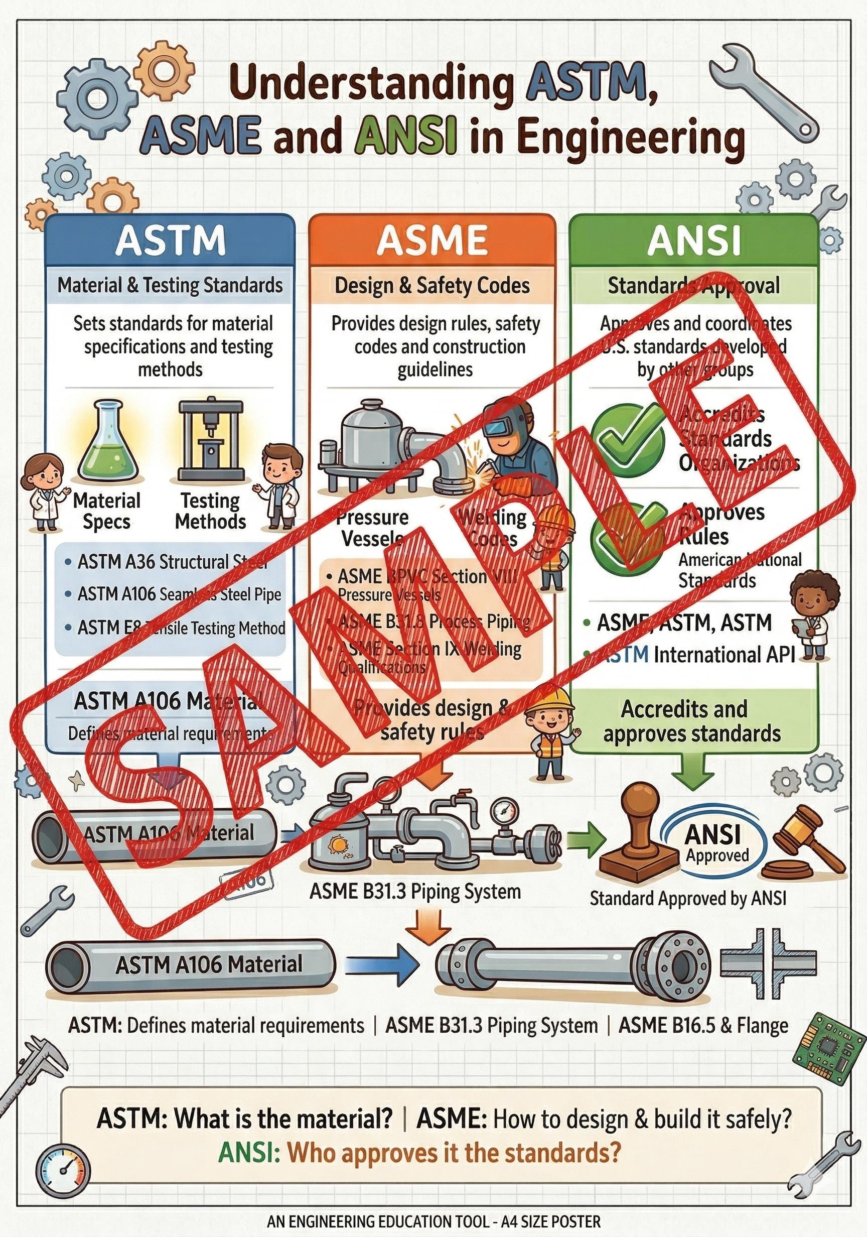 Engineering Standards Poster – ASTM, ASME, ANSI Reference Guide - Etsy