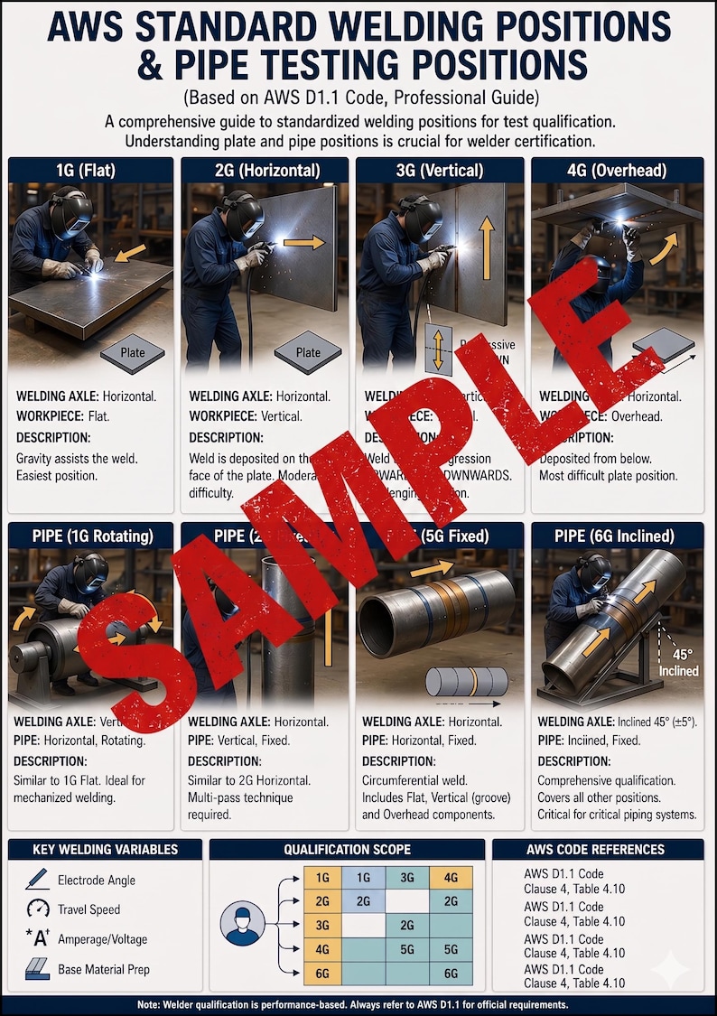 Oil & Gas Engineer AWS Welding Positions Pipe Testing Guide | 1G-6G ...