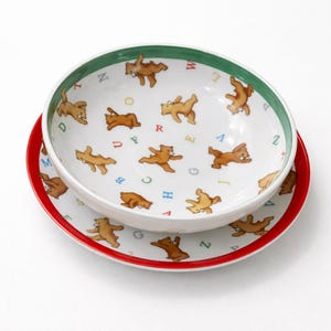 Tiffany Co. Alphabet Bears Porcelain Dinner Set Plate & Bowl Japan 2006