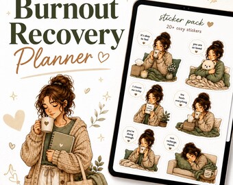 Burnout-Recovery-Planer | Sanfte Heilung, Soft Routines (Digitales PDF)