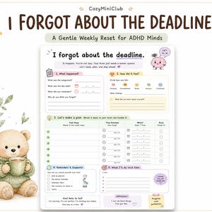 ADHD Assignment Planner Printable | Executive Function Study Planner | Assignment Breakdown Worksheet | Student Homework Organizer PDF