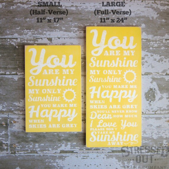 You Are My Sunshine Wall Art Distressed Subway Typography Wood Etsy