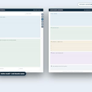 Medisch studiesysteem voor reMarkable Paper Pro | Sjabloon voor actieve herinnering (PDF) | Casusgebaseerd leren, conceptkaarten | Voorbereiding op USMLE stap 1 en 2