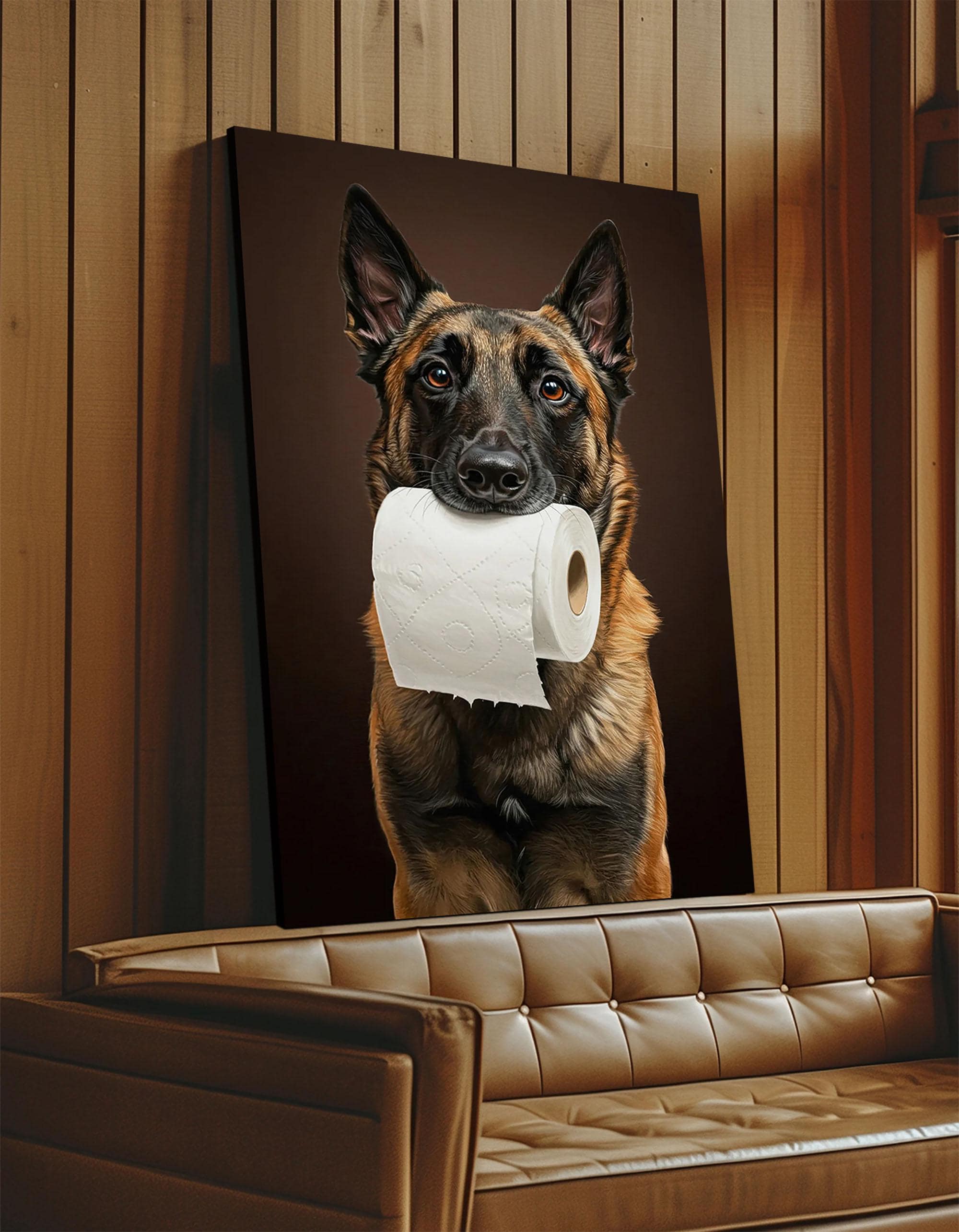 Belgian Malinois Dog Toilet Humor Canvas Print – Funny Bathroom Wall ...