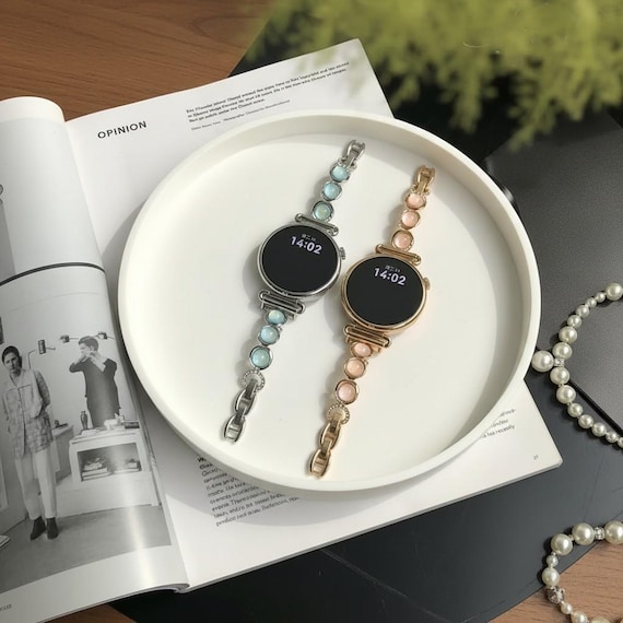 Women’s Aurora Bead Metal Watch Band 18–22mm Compatible with Huawei, Samsung, Garmin & Amazfit