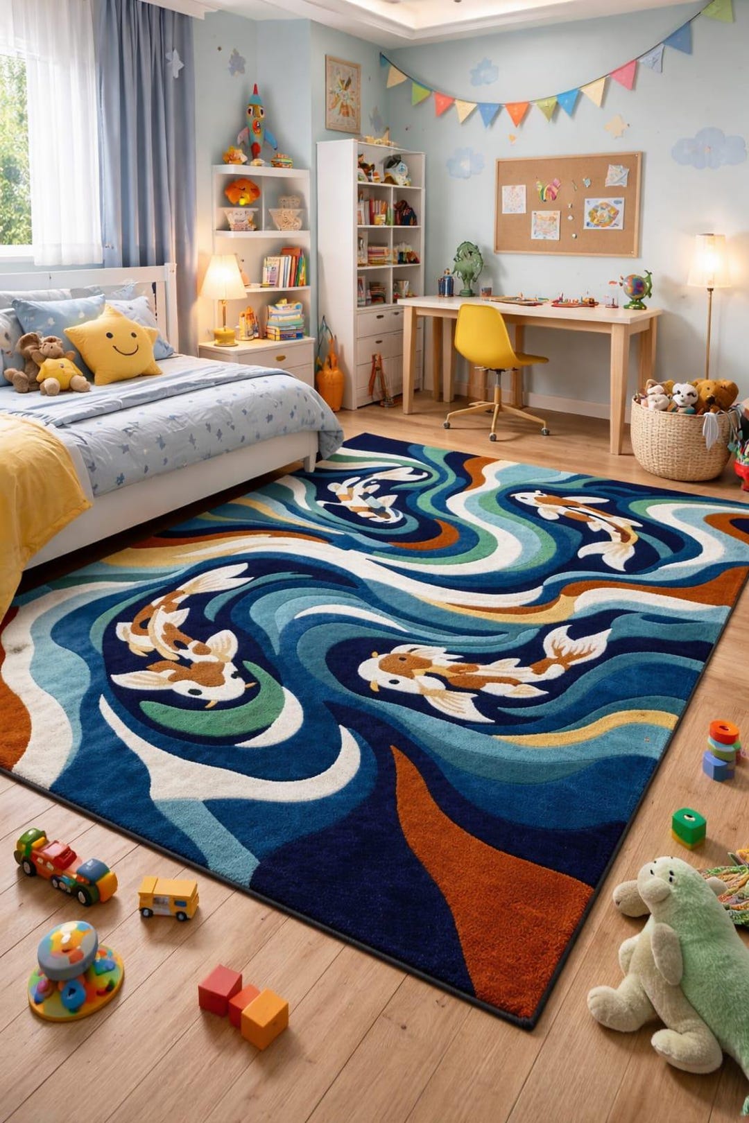 Koi Fish Flow Abstract Rug - Etsy