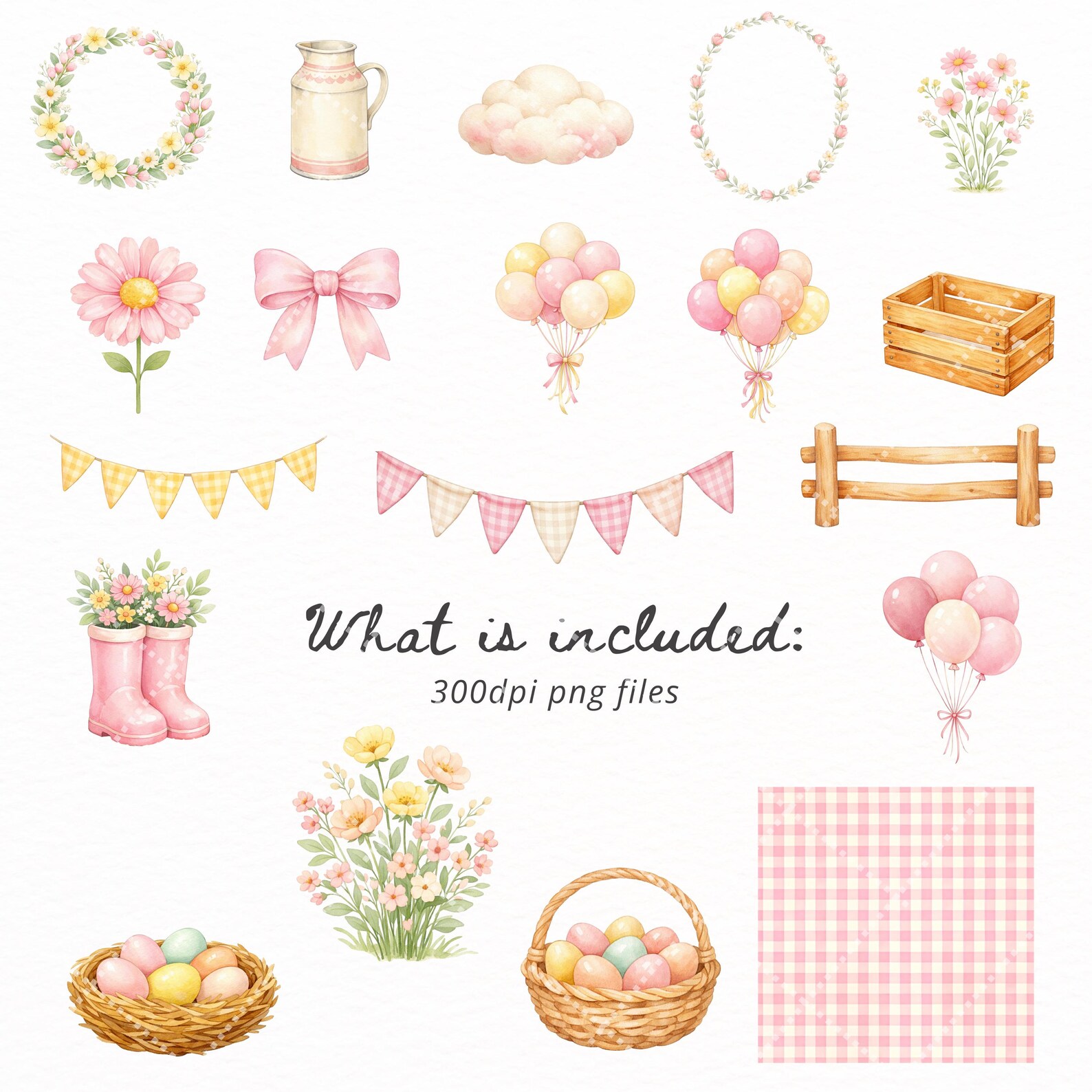 Farm Animal Clipart Bundle Watercolor PNG, Cute Farm Animals, Cow Pig ...