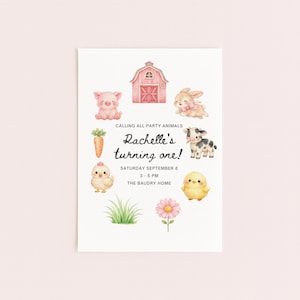 Pink Farm Animals Clipart Bundle PNG | 61 Cute Barnyard Animals, Cow ...