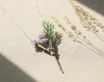 Personalized Floral Necklace, DIY Bouquet Necklace for Women Mother's Day Gift, Birthday Gifts, Wedding Gift, Gift for Her