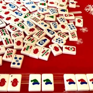 Festival of Trees Winter/Christmas tile set and matching red snowflake mat