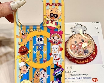 Anpanman MagSafe Phone Case - Cartoon Wobbly Charm Magnetic Stand - For iPhone 16 15 14 13 Case