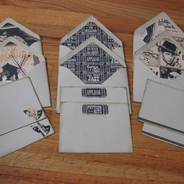 Handmade Curtain Call Stationary--set of 6