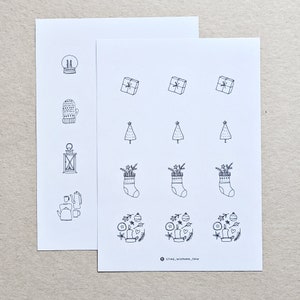 24 Sticker mit meinen Skizzen (Winter / Advent)