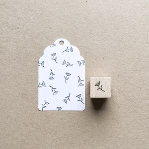 Rubber Stamp "Flower" - 6x11mm - hand drawn mini stamp with wooden base