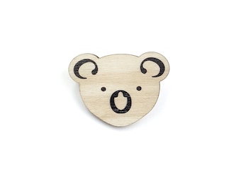 Wooden Pin Badge "Typo-Koala" (FSC certified wood)