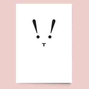 Postcard  "Typography Bunny" // easter spring