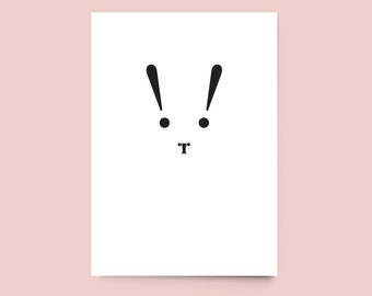 Postcard  "Typography Bunny" // easter spring