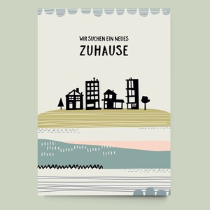 Postcard "We are looking for a New Home" (personalized)