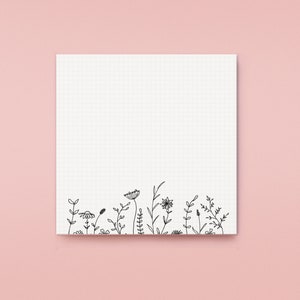 Notepad "Flower Meadow" - 98x98 mm recycled paper