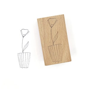 Stempel "Blumen-Topf" - 24x67mm