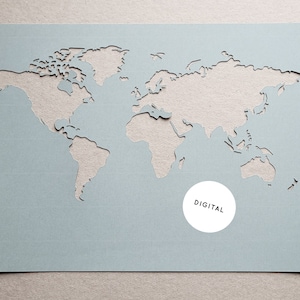 DIGITAL: 3 World Map SVG Files for Cutting Plotters like Cricut or Silhouette
