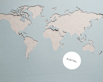 DIGITAL: 3 World Map SVG Files for Cutting Plotters like Cricut or Silhouette